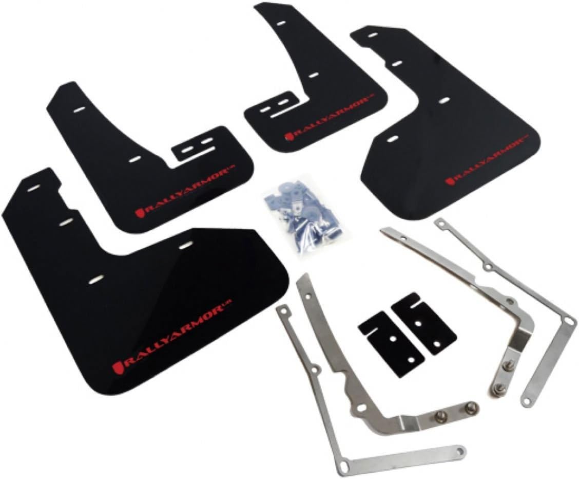 Rally Armor MF40-UR-BLK/RD Black, Red Mud Flap with Logo (2015-2016 VW Golf R UR), 1 Pack
