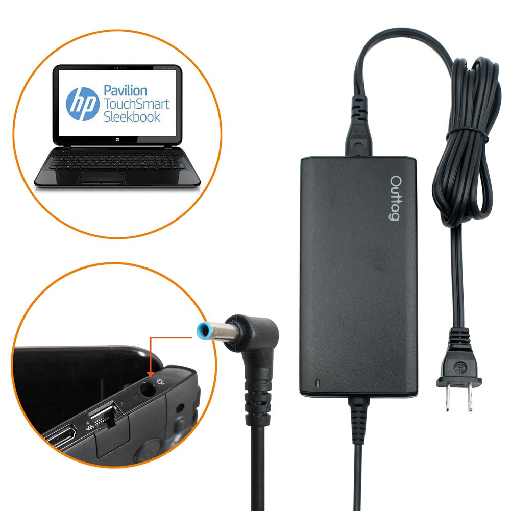 Outtag Ultrathin Laptop AC Adapter Charger Replacement 65W 45W for Hp Spectre X360;Stream 11 13 14; Elitebook Folio 1040 G1 G2 G3; Split 13 Pavilion X360 M3; Touchsmart 15 13 M6 250 255 355 455 G3 G4