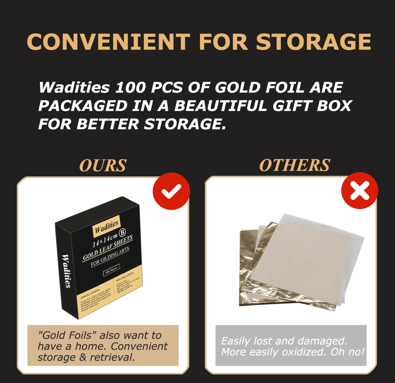 100pcs Imitation Gold Leaf Sheets, 14 x 14 cm Gold Foil Multipurpose Gold Leaf for Nail, Art & DIY Project, Picture Frame, Home Wall, Interior and Multi Artistic Decoration