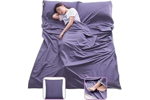 MongByYa Sleeping Bag Liner Lightweight Compact Sleeping Bag Sack Portable Clean Travel Sheet Camping Sleep Sheet for Backpacking Hotel Hiking