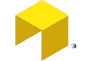 FixtureDisplays® One Riser Combo 8" Cube 3-Sided Yellow Plexiglass Pedestal Lucite Acrylic Display Risers Jewelry Showcase Fixtures - 1/8" Thick 16905-8INCH-YELLOW-NF