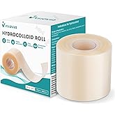 Hydrocolloid Roll for Wound Care, Hydrocolloid Patch Bandages (2in x 12ft) | Bed Sore Bandages with Self-Adhesive, Highly Absorbent &amp; Waterproof for Burn, Blister, Acne Care, First Aid Kit Essential