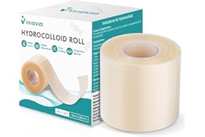 YHOVID Hydrocolloid Roll for Wound Care, Hydrocolloid Patch Bandages with Self-Adhesive, Bed Sore Bandages, Highly Absorbent for Burn, Blister, Acne Care, Sterile and Waterproof (2in x 12ft)