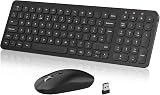 Cimetech Wireless Keyboard Mouse Set 2.4G Ergonomic Silent UK QWERTY Black