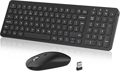 Cimetech Wireless Keyboard Mouse Set 2.4G Ergonomic Silent UK QWERTY Black