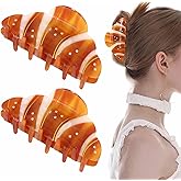 KuuGuu 2 PCS Croissant Hair Claw Clips Funny Bread Hair Clip Cute Acetate Barrettes Strong Hold Non Slip Jaw Clips Fashionable Headwear Novelty Food Hair Accessories for Women Girls
