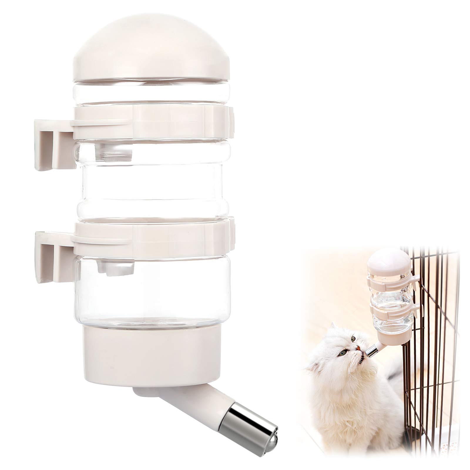 Pika Dog Kennel Water Dispenser, No Drip Water Bottle Container ABS Material BPA Free 15oz for Small Animals