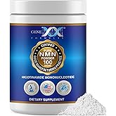 Genex Formulas Pure NMN Powder 100 Grams, Instant Dissolve, Shelf Stable, Non-Synthetic, PVP Free, Ultra-Low Density, 99.9% Pure NMN, Made in a US-Based, GMP, NSF & FSSC 22000 Certified Facility
