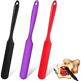 Silicone Jar Spatula, 3Pcs Spatulas Kitchen Set, Heat Resistant Jam Spreader for Baking Mixing Cake Cream Butter Scraper