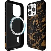 Svanove for iPhone 14 Pro Max Case Tortoise Shell, Compatible with Magsafe Magnetic Phone Case, Girly Cute Trendy Retro Amber Animal Print Aesthetic Design Cool Turtle Shell Hard Case for Women