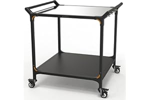 NUUK Grill Cart 32" x 32" Stainless Steel Pizza Oven Table with Double-Shelf Rolling Kitchen Island Cooking Station, Indoor & Outdoor Food Prep Cart