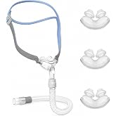 Comfort CPAP Nasal Pillow Mask, Replacement Frame System with Headgear for P10, Includes Small, Medium, Large Cushions, Soft, Secure Seal to Reduce Pressure Points and Minimize Leaks