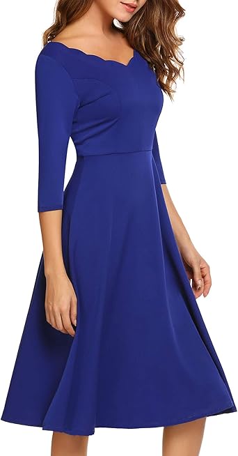 scalloped neckline cocktail dress