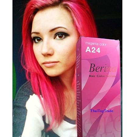 Berina Permanent Hair Dye Color Cream A24 Magenta Color Made In