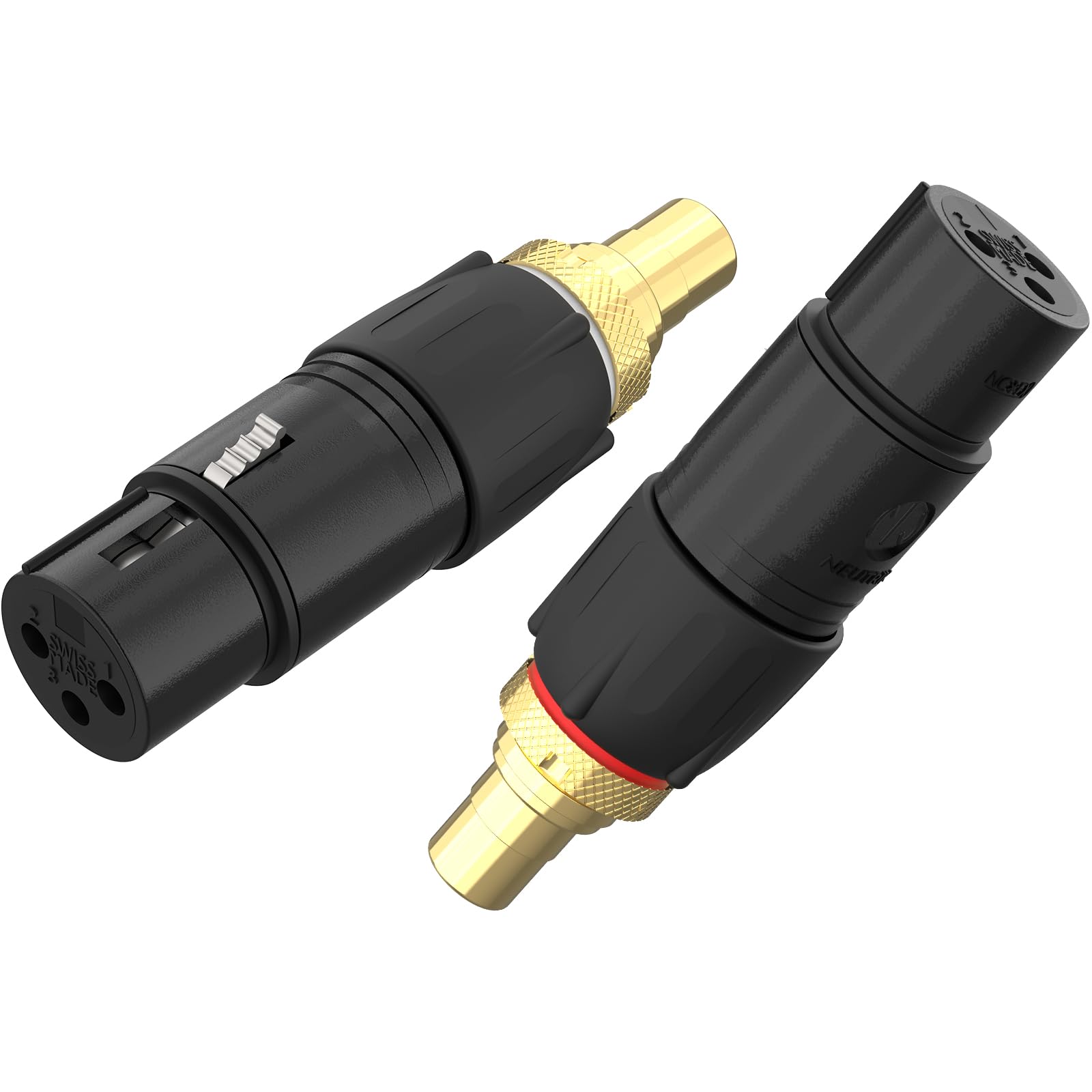 Photo 1 of Preffair 2 Units XLR Female to RCA Female HiFi Stereo Socket Adapter 24K Gold Plated Convertor Connector Anti-EMI/RFI 3-Pin Microphone Coupler Convertor.(2Pcs,XLR F-RCA F)