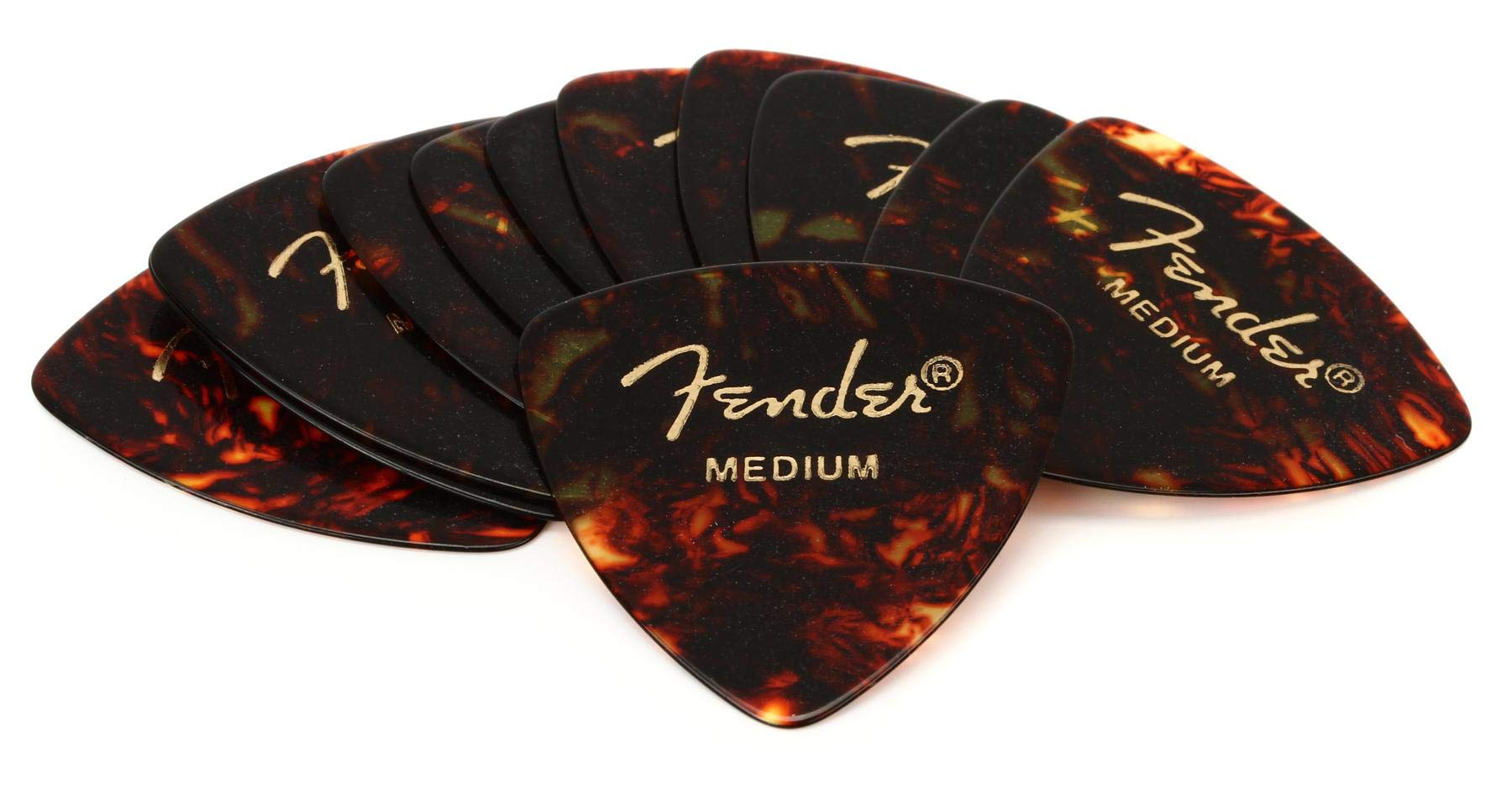 Fender 198-0346-800 346 Shape Classic Celluloid Picks - Shell, Medium (12)