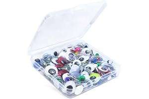 FKEYTO Wiggle Googly Eyes Self Adhesive, Mixed Sizes 6mm, 8mm, 10mm, 12mm, 15mm (300)