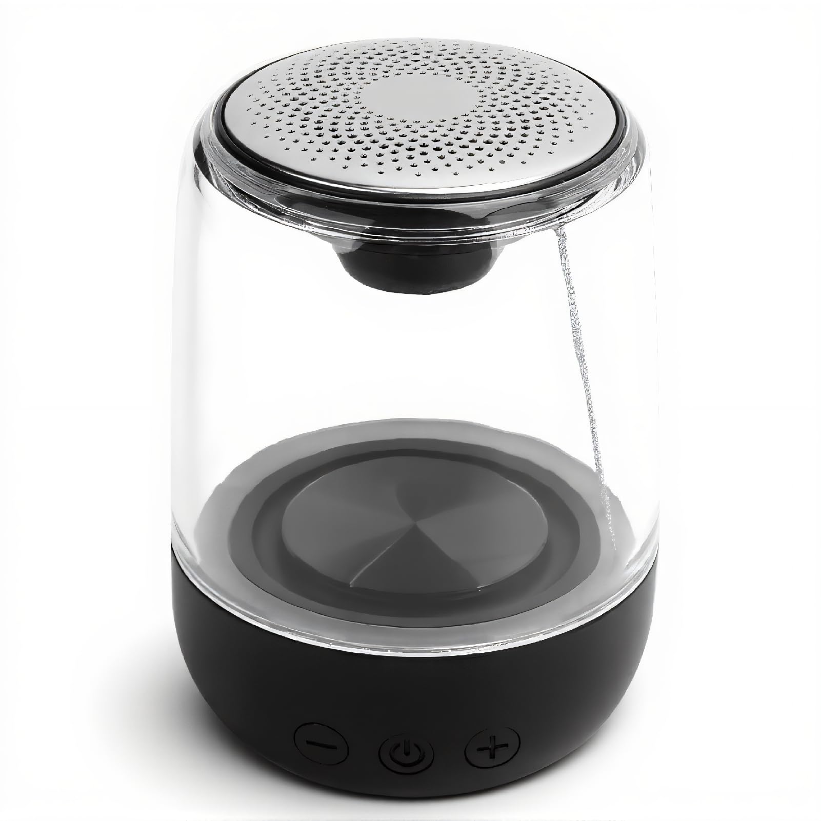 Dpofirs C7 Transparent Bluetooth Speaker, Wireless 5.0, HIFI Stereo Sound Subwoofer with LED Light, Noise Reduction, Black