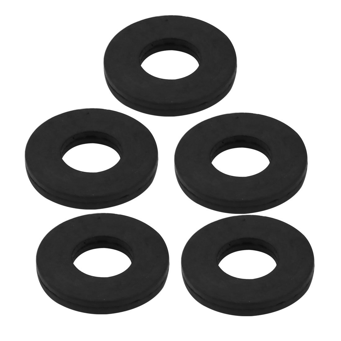 sourcingmap Rubber Round Flat Washers Assortment Size 10x22x3mm for Faucet Pipe Water Hose Black, Pack of 5