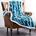 Rose Home Fashion Fuzzy Blanket, Throw Blanket, Fleece Blanket, Plush Blanket, Fluffy Blanket, Get Well Gifts, Sympathy Gift, Breast Cancer Gifts, Cancer Gifts for Women, Breast Cancer Survivor Gifts (Throw, Teal)