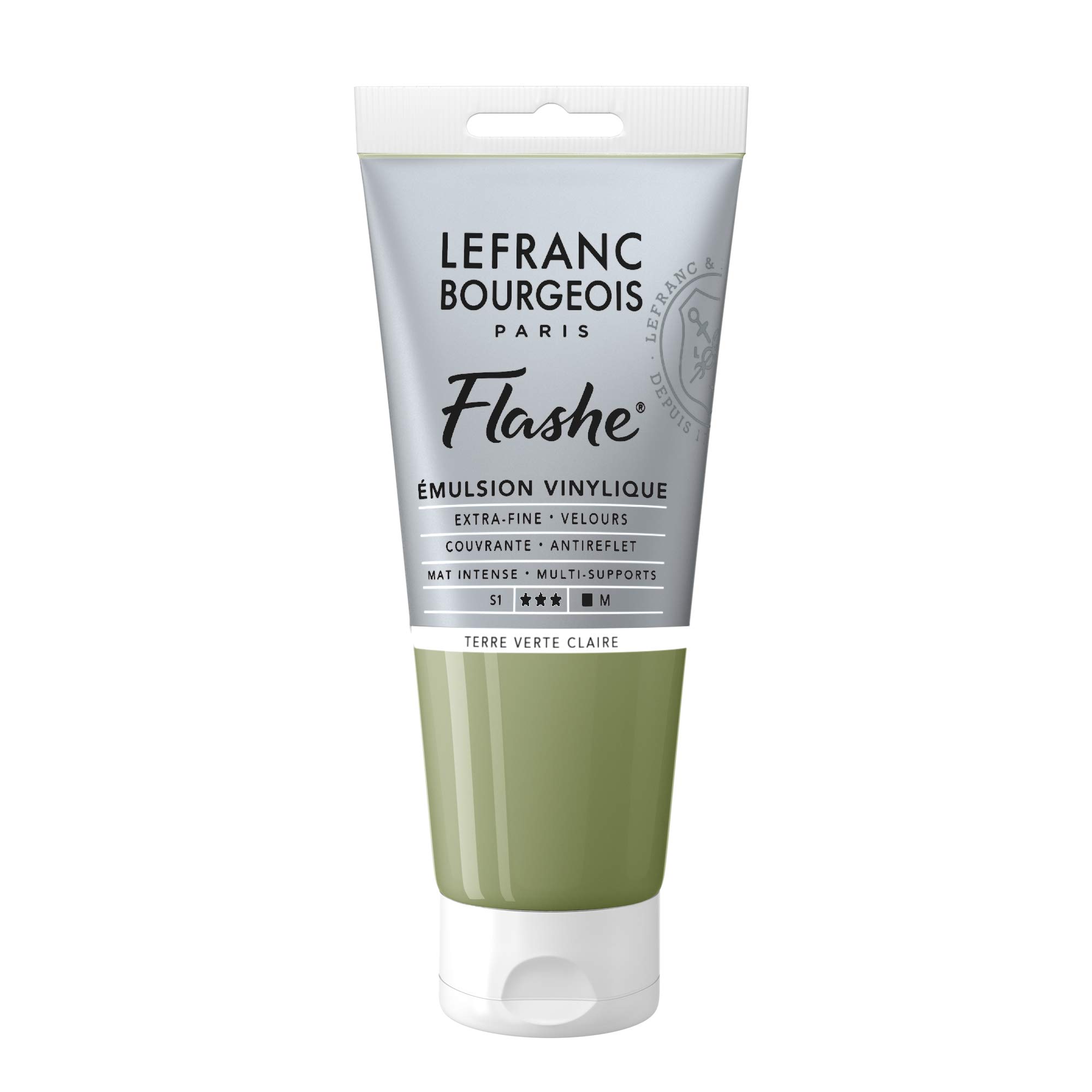 Lefranc Bourgeois Flashe, Extra-Fine Acrylic Vinyl Emulsion, Artists Quality, Light Green Earth, 80ml Tube — image 1