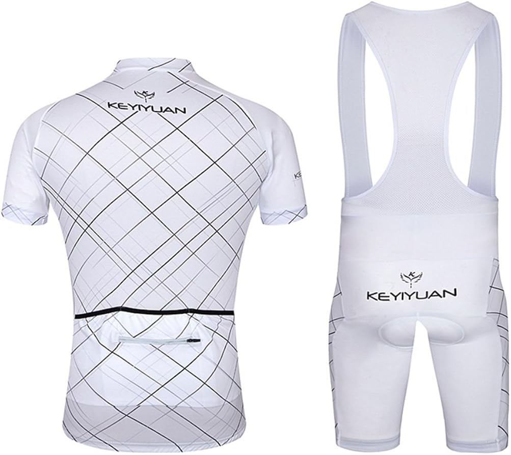 Uriah Men's Bicycle Jersey Bib Shorts Sets Short Sleeve with Back Zippered Bag: Clothing