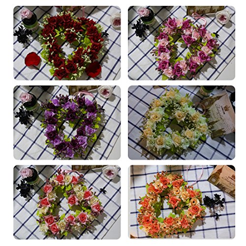 A-SZCXTOP Heart-shape Garland for Wedding Home Decoration Romantic Hanging Wreath for Valentine Garland Holiday Decoration for party Appr 8 Inch