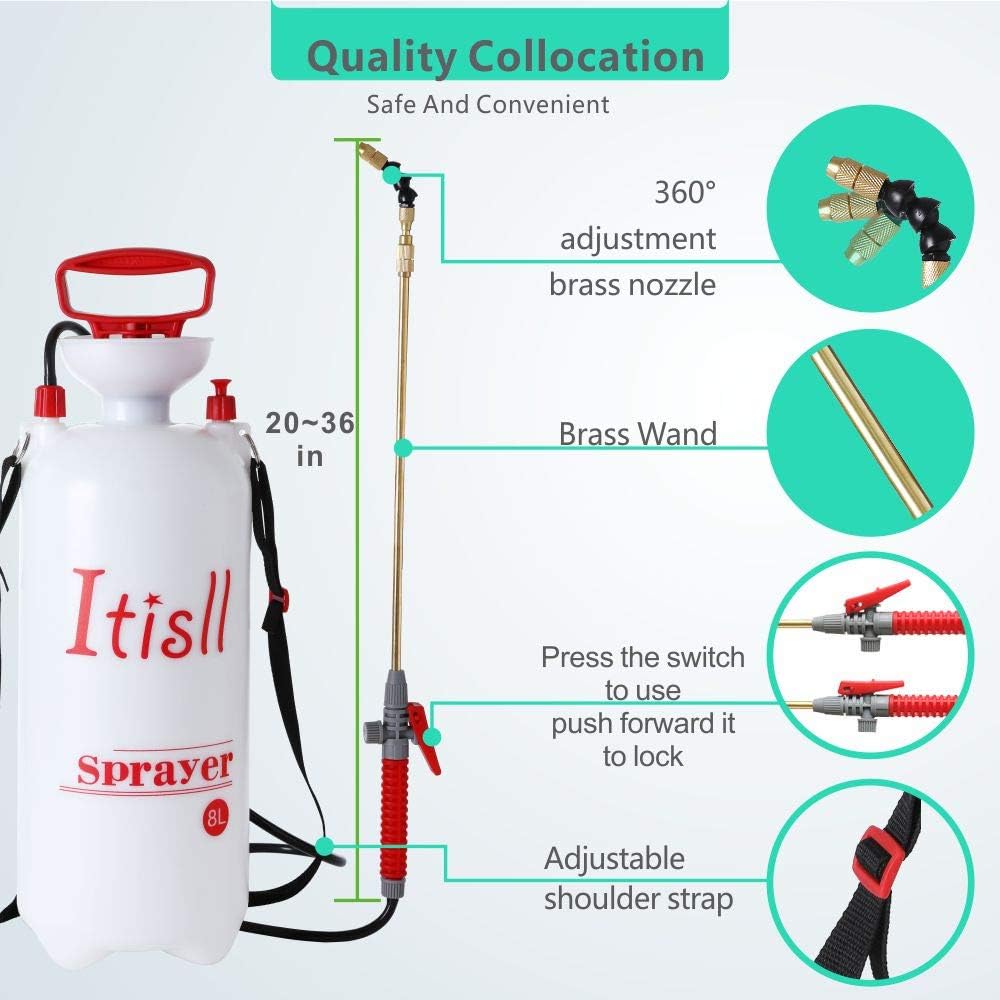 Gardening 720NB8 ITISLL 2 Gallon Garden Pump Sprayer Portable Yard