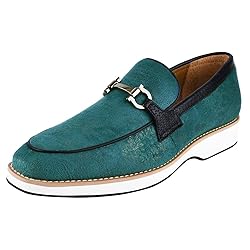 LIBERTYZENO Mens Tuxedo Penny Loafers Canvas