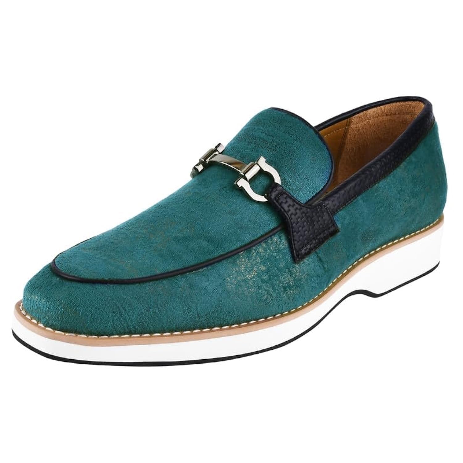 LIBERTYZENO Mens Tuxedo Penny Loafers Canvas