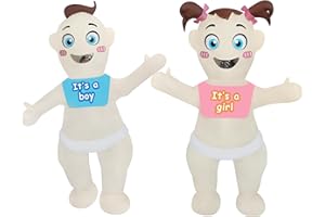 DAHAKII 2 Packs Inflatable Baby Costume Boy/Girl Blow Up Costume for Adult/Gender Reveal Party/Baby Shower Party/Halloween