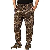 Realtree APX Camouflage Joggers Polyester Performance Unisex Hunting Pants - Back Zipper Pocket | Moisture Wicking & UPF 30