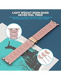 Wearlizer Compatible Apple Band 1.496 in 1.654 in iWatch Correa de resina única, para mujer, para hombre, tres líneas, pulsera de repuesto para deporte, cierre de hebilla de acero inoxidable serie 3 2 1 Nike+, colores disponibles, 38 mm