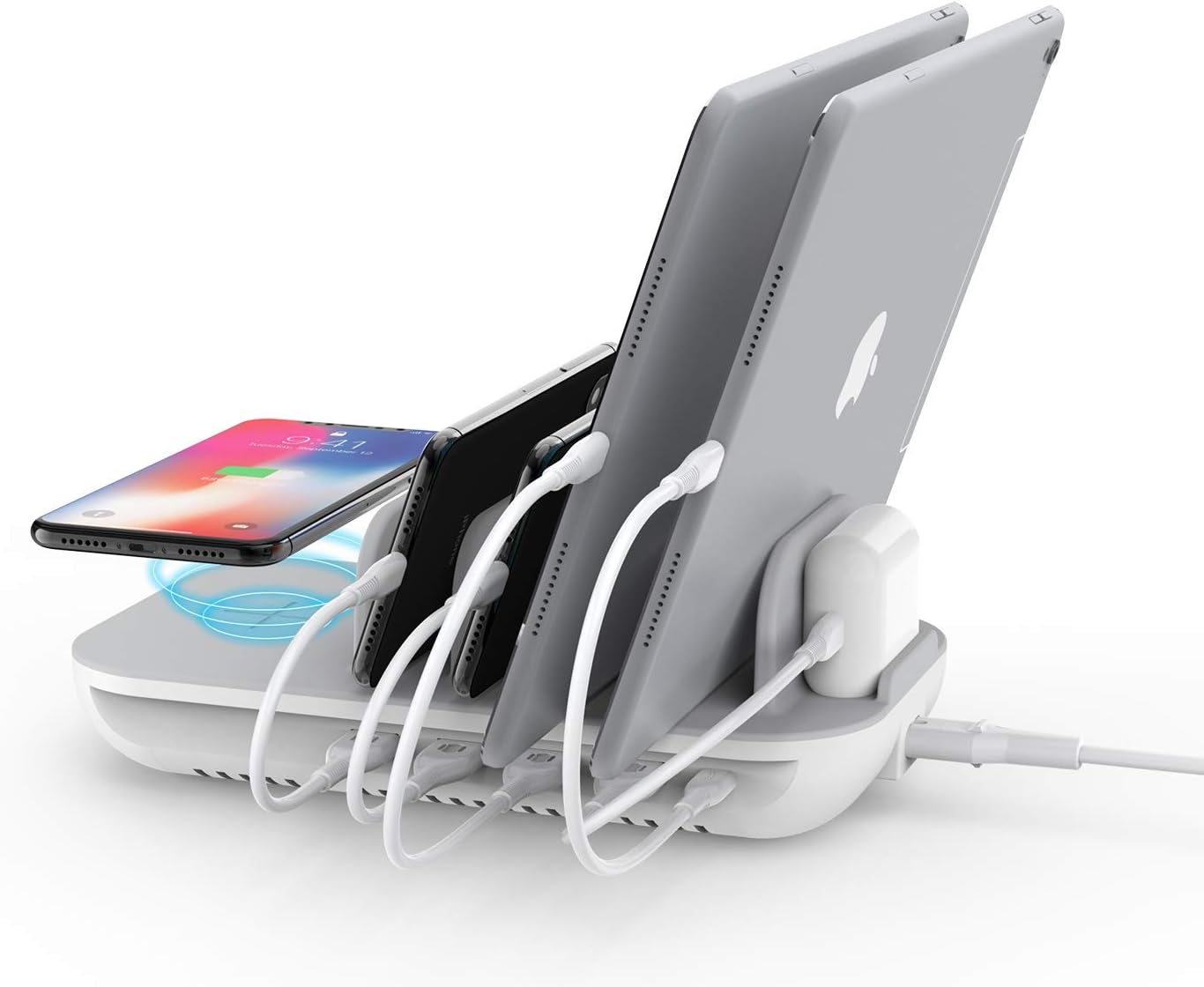 Wireless Charger Station, SooPii 60W 5Port Charging Station with 10W