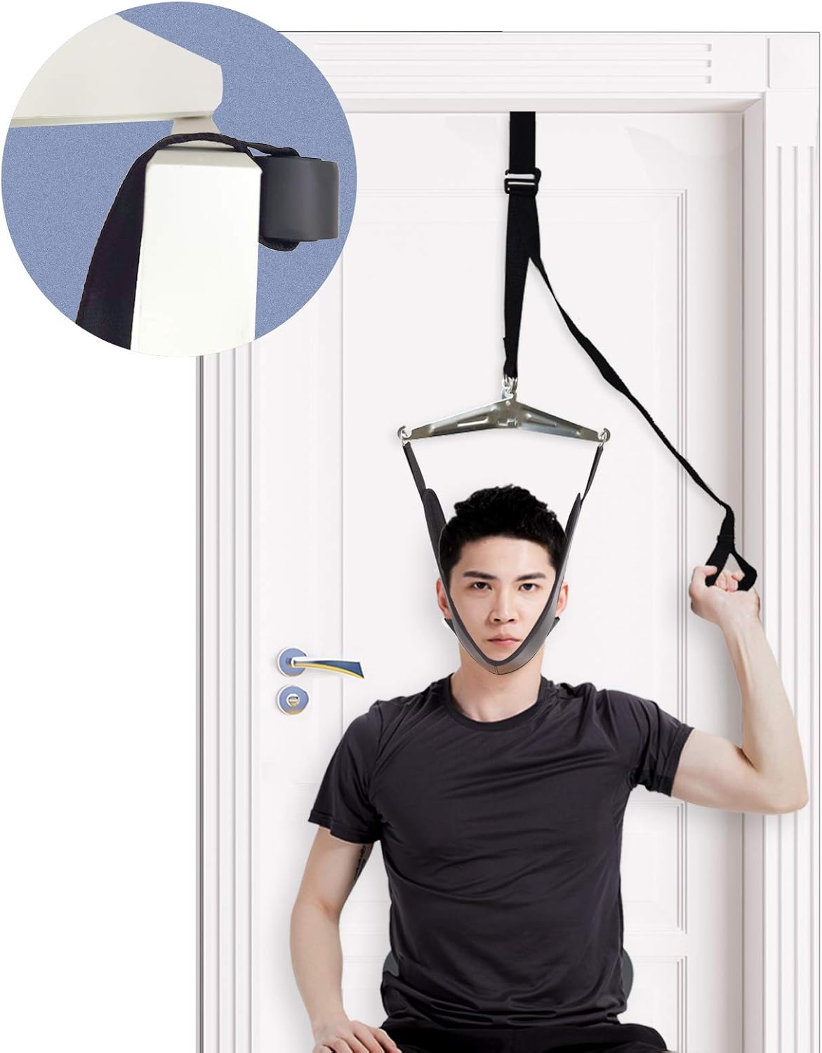 Neck Stretcher Cervical Traction Over The Door for Pain Relief Spine Decompression and Alignment Portable Physical Therapy Device
