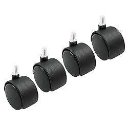 Suiwotin 4pcs 2 Inch Swivel Caster Wheels, Black