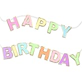 Macaron Happy Birthday Banner, Happy Birthday Decorations for Women Girls Kids, Happy Birthday Sign for Birthday Party Backdrop Decor