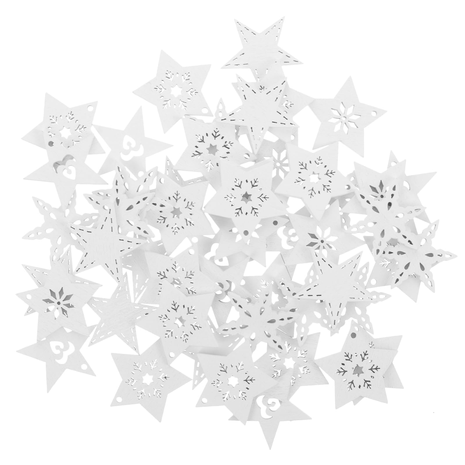 SUPVOX 50 Pcs Wooden Pentagram Shape Pendants Diy Craft Supplies Decorative Hanging Ornaments for Christmas Wall Decorations Party Decoration Living Room Decor