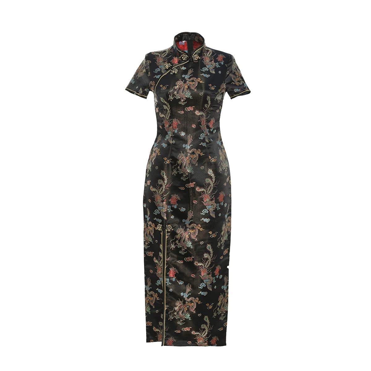 Shanghai Story Short Sleeve Long Qipao Brocade