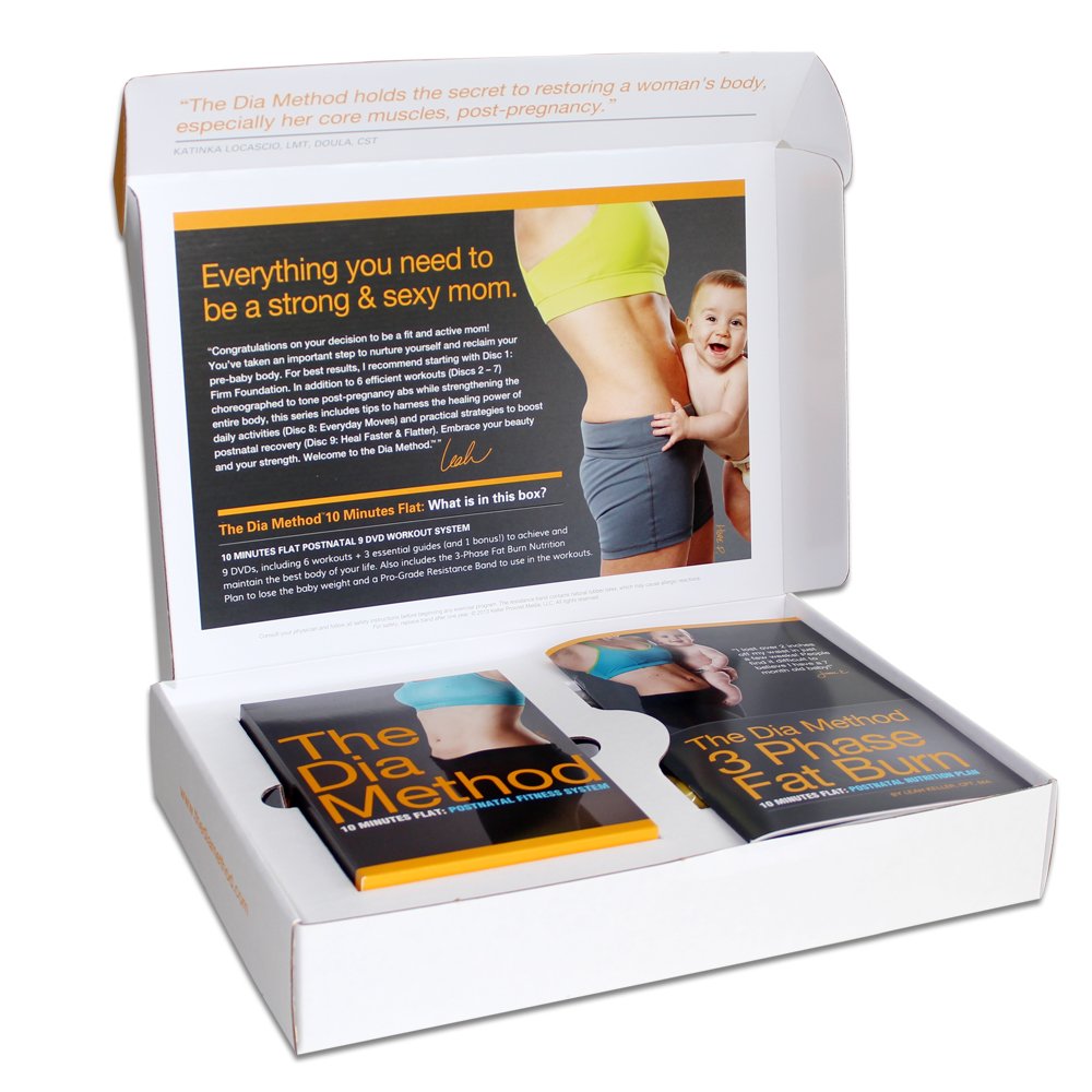Amazon Com The Dia Method 10 Minutes Flat 9 Dvd Postnatal Fitness System By Leah Keller Leah Keller Movies Tv