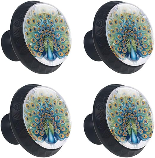 Lorvies Painting In Bloom Drawing Peacock Drawer Knob Pull Handle