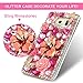 Galaxy S6 Case - Mavis's Diary 3D Handmade Luxury Colorful Shiny Bling Crystal Rhinestone Diamond Design Hard Cover Clear Case for Samsung Galaxy S6 SM-G920F (Pink Flower Double Butterfly)