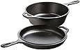 Lodge 3 Quart Cast Iron Combo Cooker. Pre-seasoned Cast Iron Skillet, Fryer, Dutch Oven, and Convertible Skillet/Griddle Lid