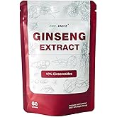 ECO-TASTE Ginseng Root Extract Powder-Korean Panax for Smoothies, Coffee or Drinks, 10% Ginsenosides, 60g (60 Servings)