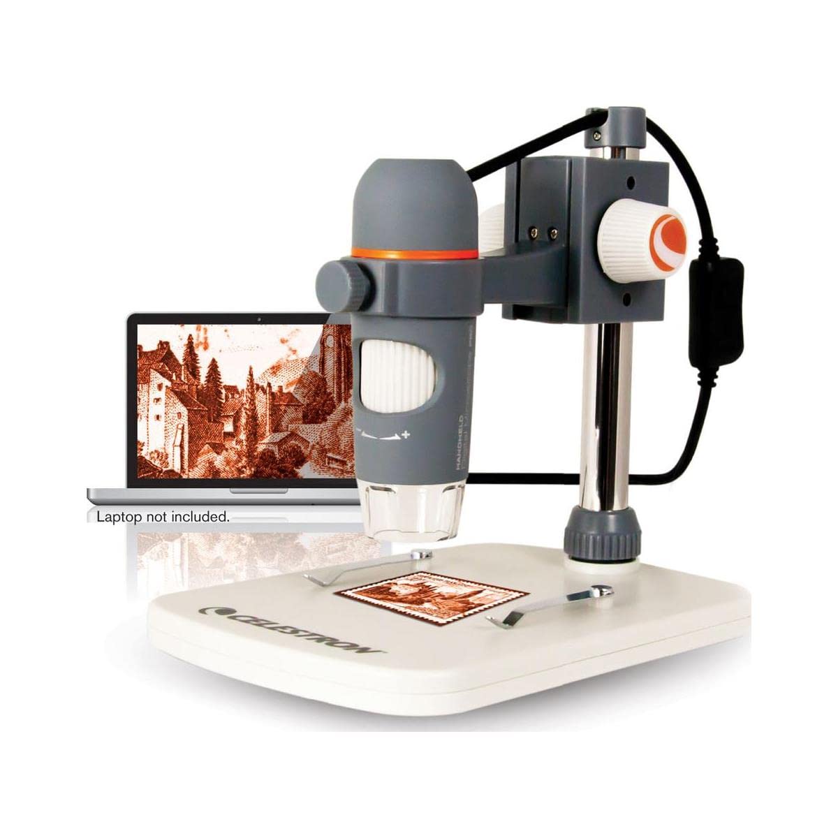 Photo 1 of Celestron - 5 MP Digital Microscope Pro - Handheld USB Microscope Compatible with Windows PC and Mac - 20x-200x Magnification - Perfect for Stamp Collecting, Coin Collecting