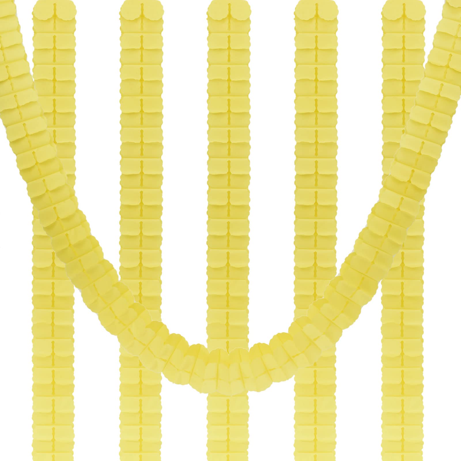 Photo 1 of PATIKIL 9.8ft Four-Leaf Garland, 6 Pack Tissue Paper Hanging Flower Garland Reusable Streamers for Party Wedding Backdrop Decorations, Yellow