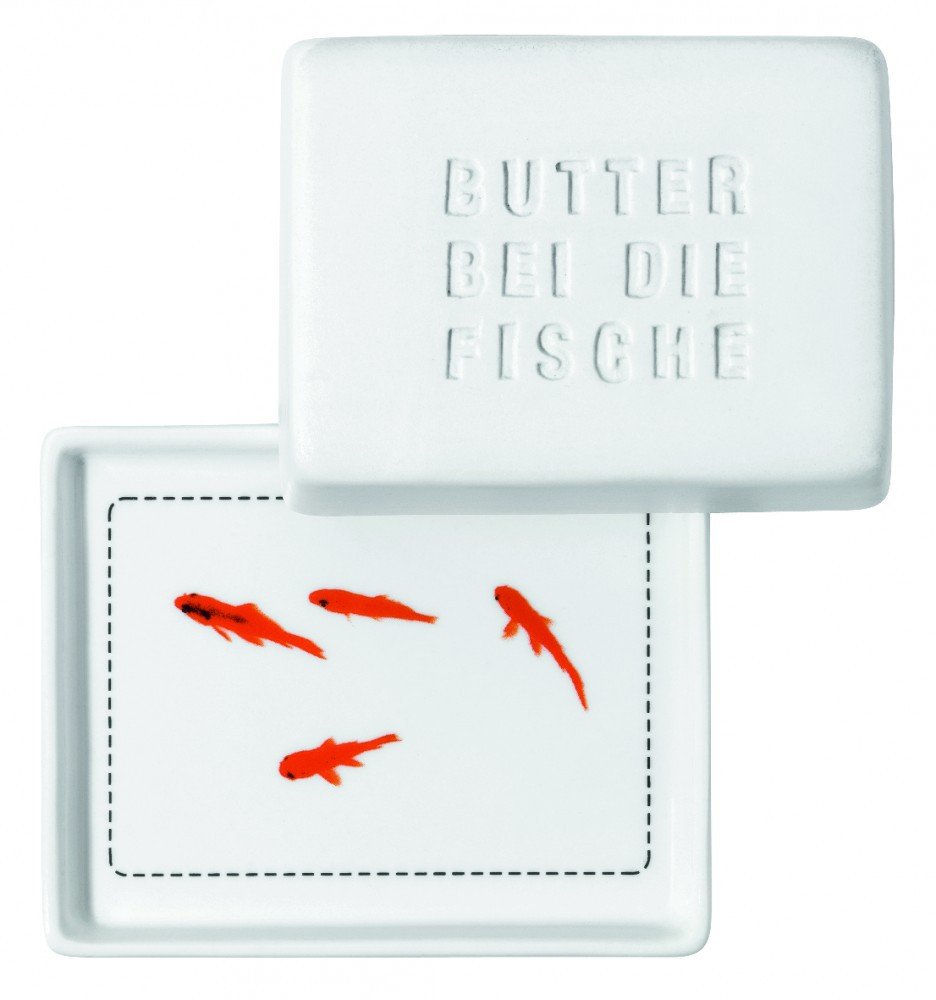 Räder Breakfast Butter Dish Butter bei die Fische [German Text] Small