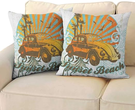 Amazon Com Renteriadecor Cars Pillowcase Pattern Summer Inspired