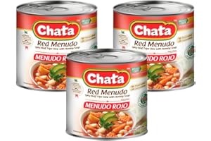 Chata Red Menudo, Beef beef belly Stew with Hominy Corn, 25 oz Can, Pack of 3