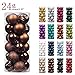KI Store 24ct Christmas Ball Ornaments Shatterproof Christmas Decorations Tree Balls SMALL for Holiday Wedding Party Decoration, Tree Ornaments Hooks included 1.57” (40mm Brown)